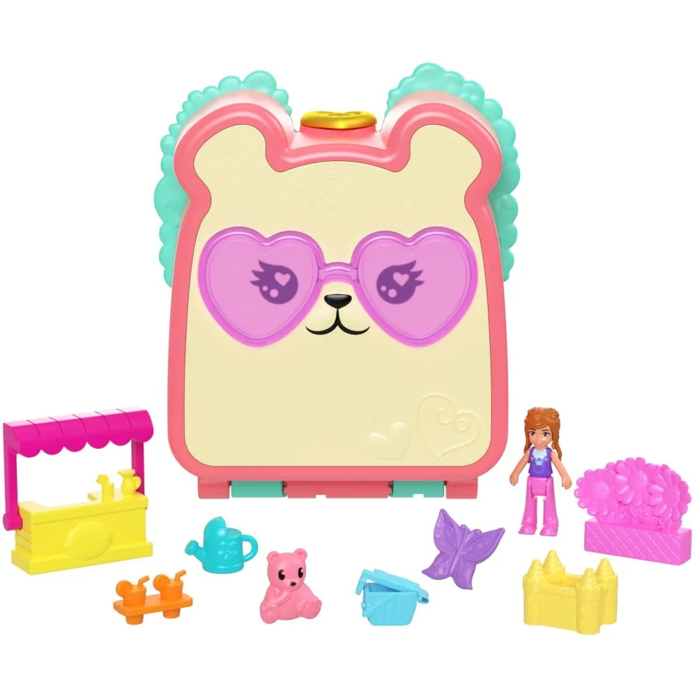 Mattel HRD69 HRD70 — Компактный игровой набор Polly Pocket Закуски с куколкой HRD70