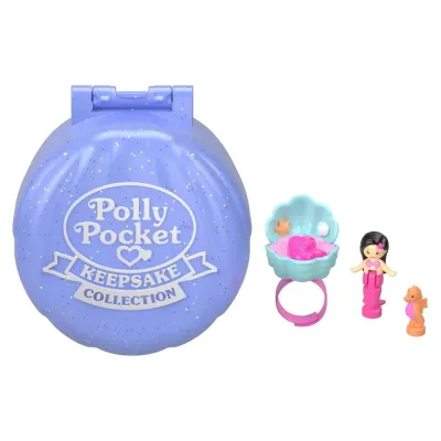 Mattel JCB24 JFC12 — Компактный игровой набор Polly Pocket Ракушка с колечком и куколкой JFC12