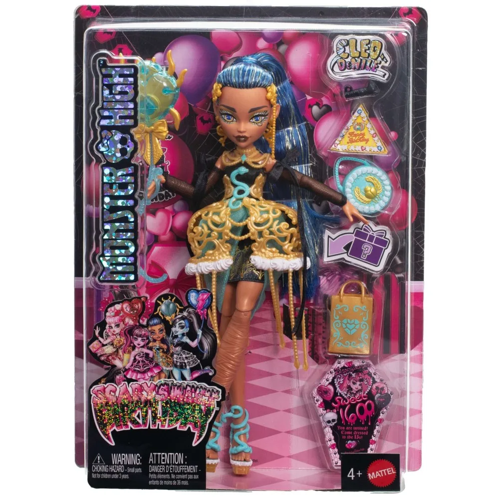 Mattel JBG73 JBG76 — Кукла Monster High Клео де Нил Жуткосладкий день рождения с аксессуарами JBG76