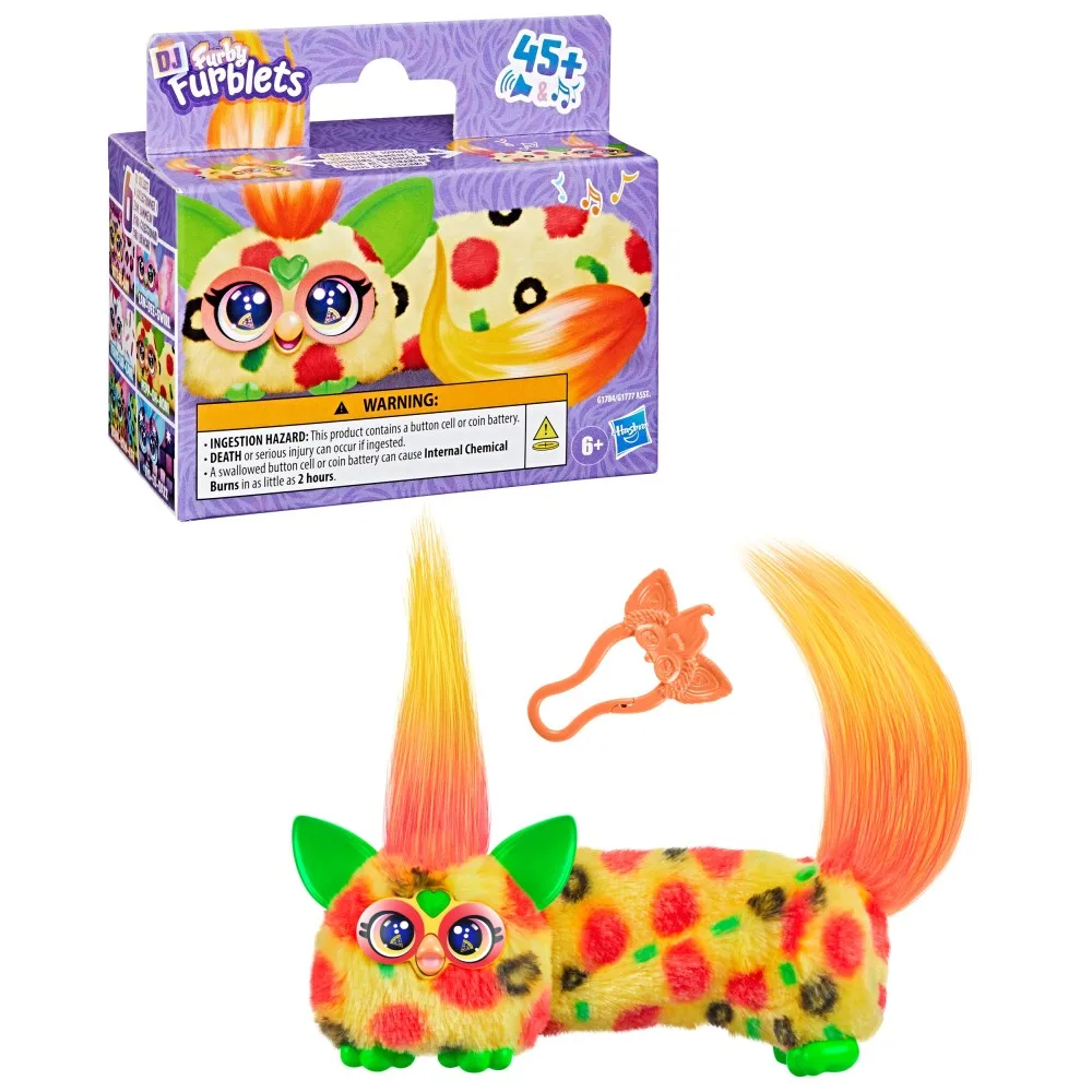 Hasbro Furby DJ Furblets - Pepp-Oh-Roni - Растягивающаяся интерактивная маскотка G1784