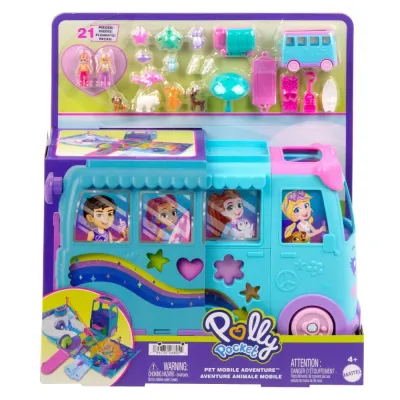 Mattel JCC22 — Игровой набор Polly Pocket Фургон-кемпер трансформер с аксессуарами JCC22