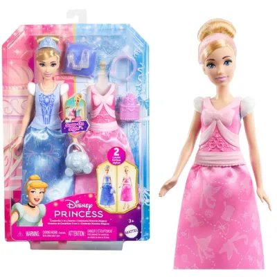 Mattel JBG08 JCR95 — Кукла Disney Принцесса Золушка 2-в-1 с аксессуарами JCR95