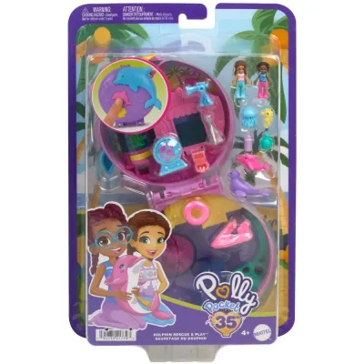 Polly Pocket - Аквариум Дельфина Компактный набор + 2 куколки + аксессуары HWN96