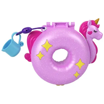 Mattel FRY35 HKV34 — Компактный игровой набор Polly Pocket Бассейн единорога с 2 куколками и аксессуарами HKV34