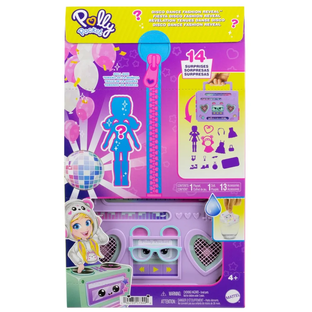 Mattel HRD65 — Игровой набор Polly Pocket Модная вечеринка с куклой и 16 аксессуарами HRD65