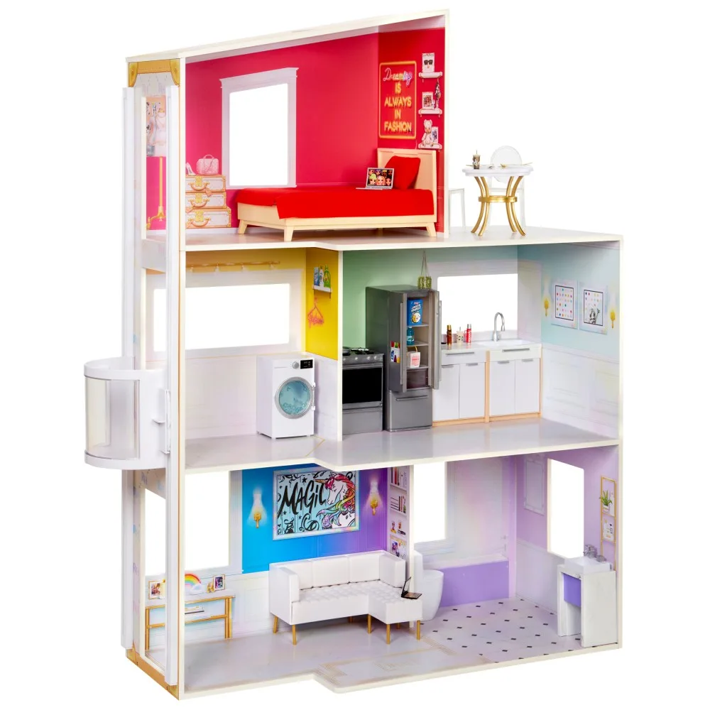 MGA Entertainment 502203 — Большой кукольный домик Rainbow High с мебелью и 30 аксессуарами 502203