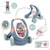 Коляска-ходунок для куклы Smoby Little 140308 3 в 1 с пупсом для детей от 12 месяцев — фото 4