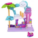 Mattel HHJ05 — Игровой набор Polly Pocket Мойка-фламинго с 2 куколками, зверюшками и машинкой HHJ05 — фото 1