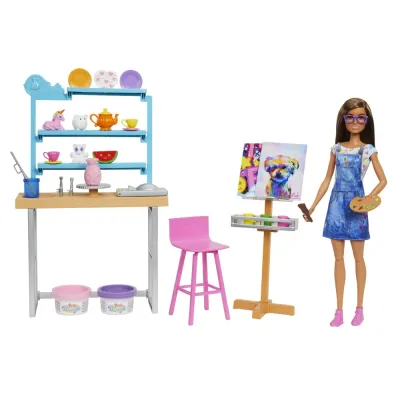 Mattel HCM85 — Игровой набор Barbie Художественная студия с куклой и аксессуарами HCM85
