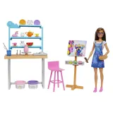 Mattel HCM85 — Игровой набор Barbie Художественная студия с куклой и аксессуарами HCM85 — фото 1