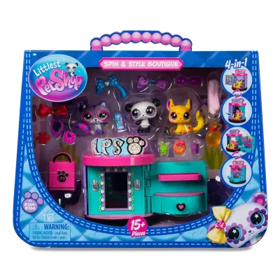 TM Toys LPS00722 — Игровой набор Littlest Pet Shop «Стильный бутик» с тремя зверюшками, шкафом и аксессуарами