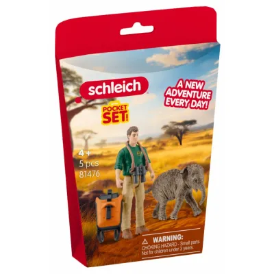 Schleich S 81476 — Исследователь джунглей со слонёнком Wild Life