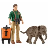 Schleich S 81476 — Исследователь джунглей со слонёнком Wild Life — фото 2