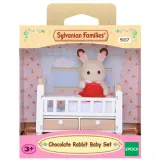 Sylvanian Families - Ребенок кроликов с шоколадными ушами с кроваткой 5017 — фото 1