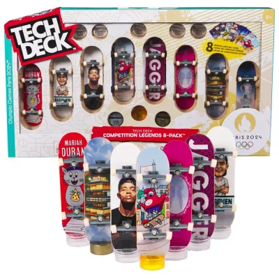Spin Master 20147679 — Tech Deck «Легенды соревнований Париж 2024» — набор из 8 фингербордов 20147679