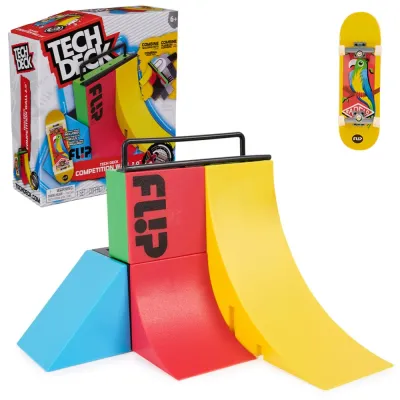 Spin Master 13896 20145975 — Tech Deck X-Connect «Competition Wall 2.0» — стартовый набор рампы с фингербордом Flip 20145975