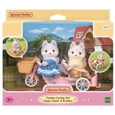 Epoch 5637 — Sylvanian Families «Щенки хаски на велосипеде» 5637