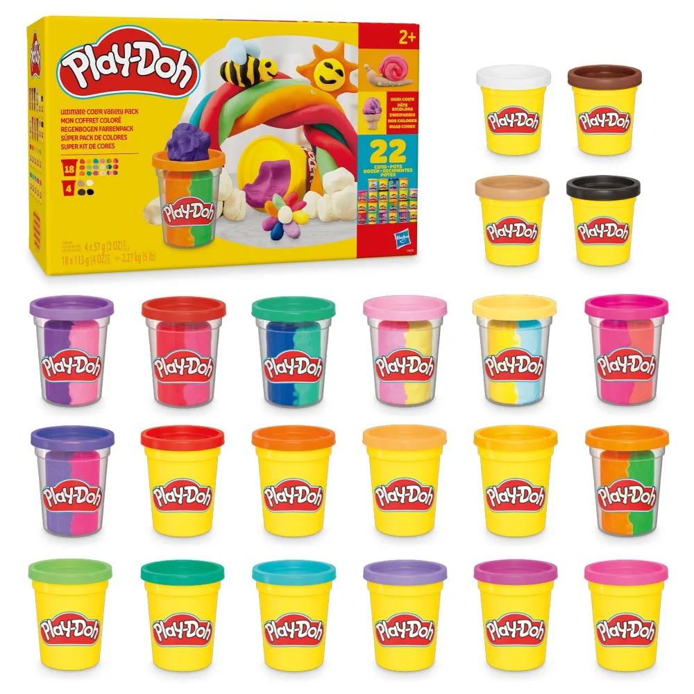 Hasbro F9820 — Набор с пластилином Play-Doh Цветной микс 22 шт. F9820