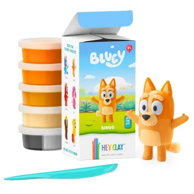 HEY CLAY - Пластилиновая масса Bluey BINGO 5-пак + аксессуар HCL50207