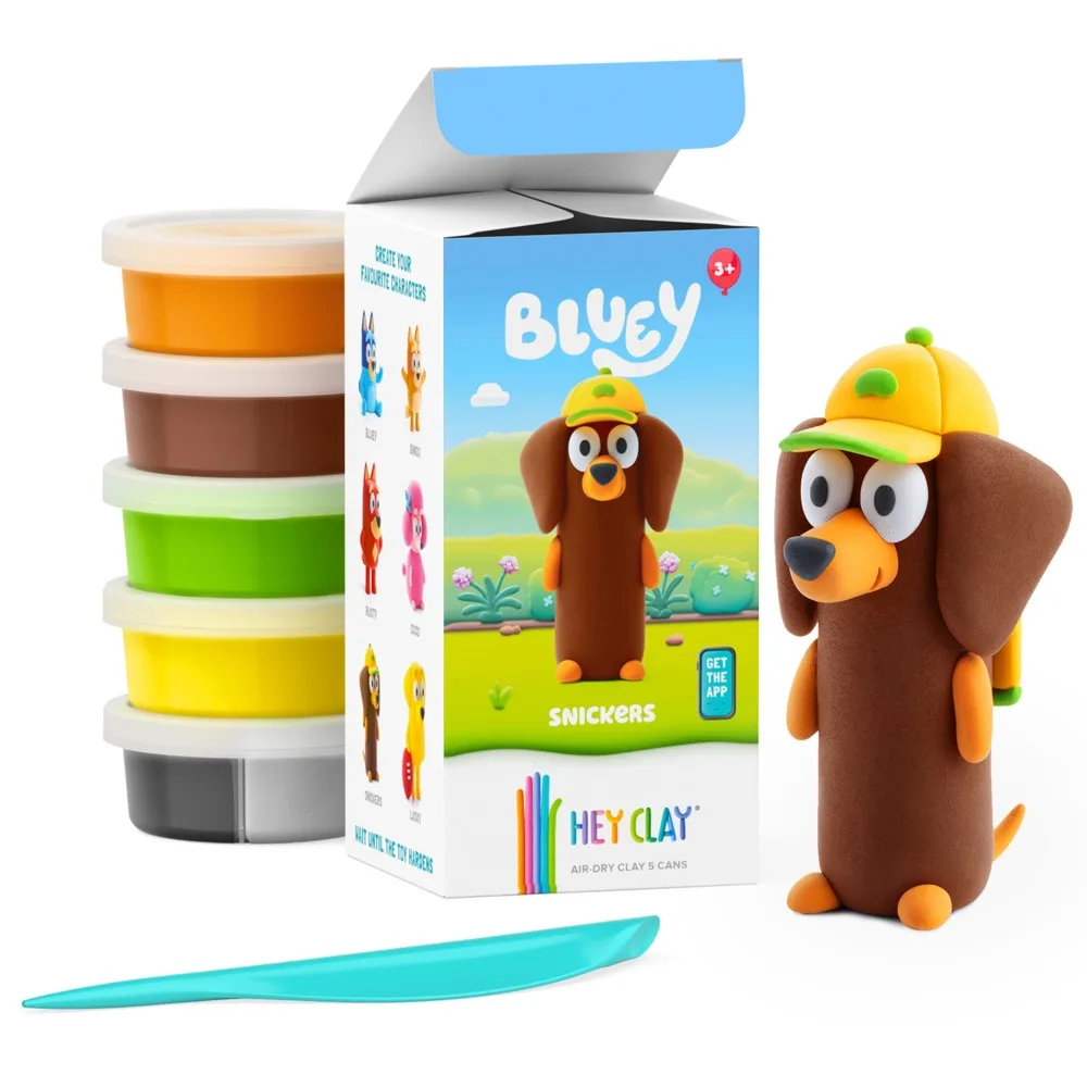 HEY CLAY - Пластилин Bluey SNICKERS 5-пак + аксессуар HCL50206