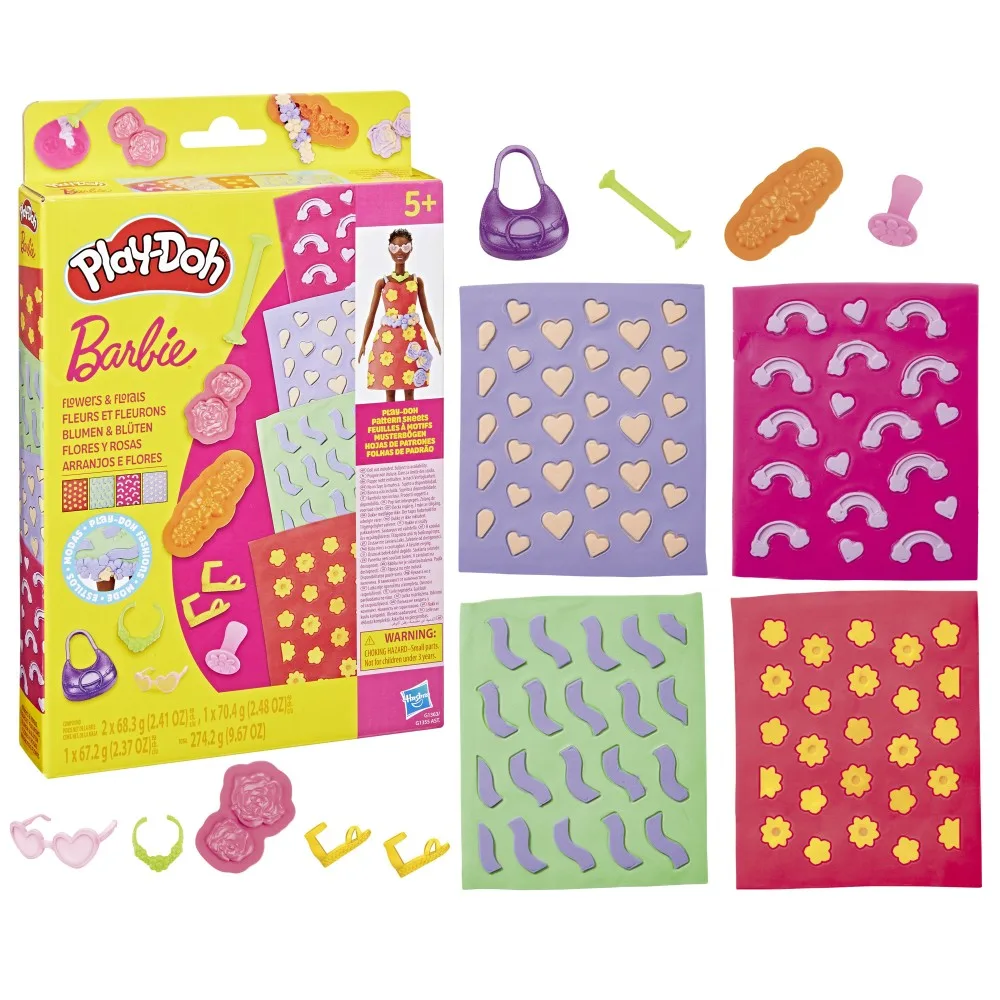 Hasbro G1363 — Набор с пластилином Play-Doh Barbie Цветочные узоры G1363