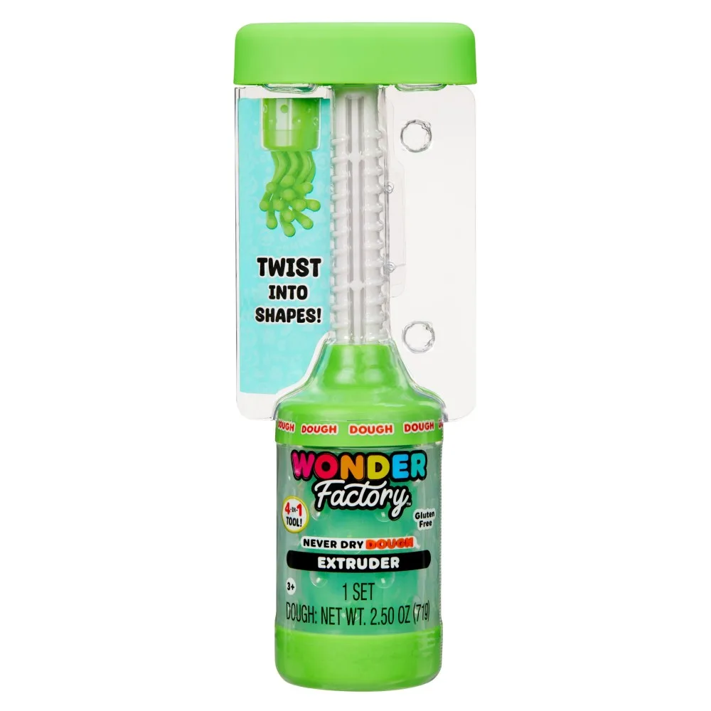 MGA Entertainment 595106 532248 — Набор для лепки Wonder Factory масса Never Dry с экструдером зелёный 532248