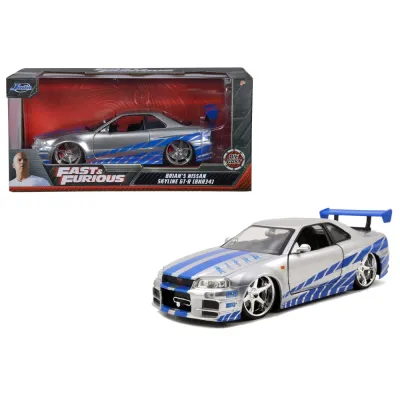 Jada Toys 3971583 — Коллекционная модель JADA Fast & Furious 2002 Nissan Skyline GT-R (R34) 1:24 3971583
