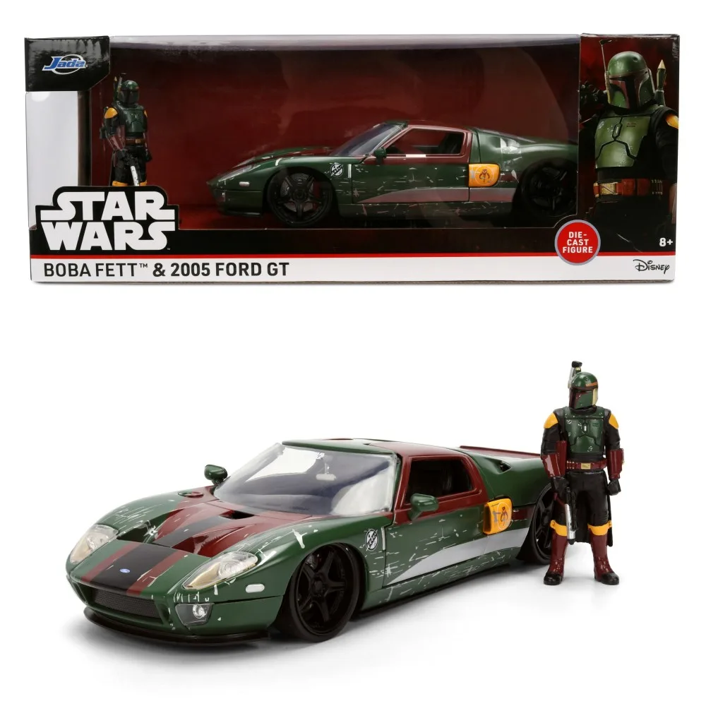 Jada Toys 3369093 — Металлическая машинка Ford GT 2005 1:24 + фигурка Боба Фетт Star Wars 3369093