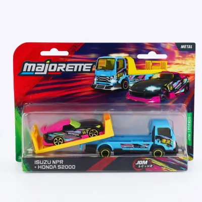 Набор Majorette JDM Legends Isuzu NPR 4103000 3 с Toyota Supra JZA80 на автовозе 4103000