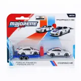 Набор Majorette 2103001 2 Два металлических автомобиля Porsche Panamera 1:64 с автовозом 2103001 — фото 1