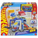 Mattel JHL74 — Трасса Hot Wheels «Многоуровневый полицейский участок» с 1 машинкой JHL74 — фото 2