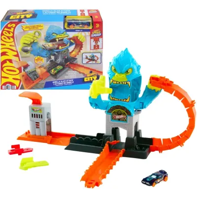 Mattel JHL92 — Трасса Hot Wheels «Голодная горилла» с 1 машинкой JHL92