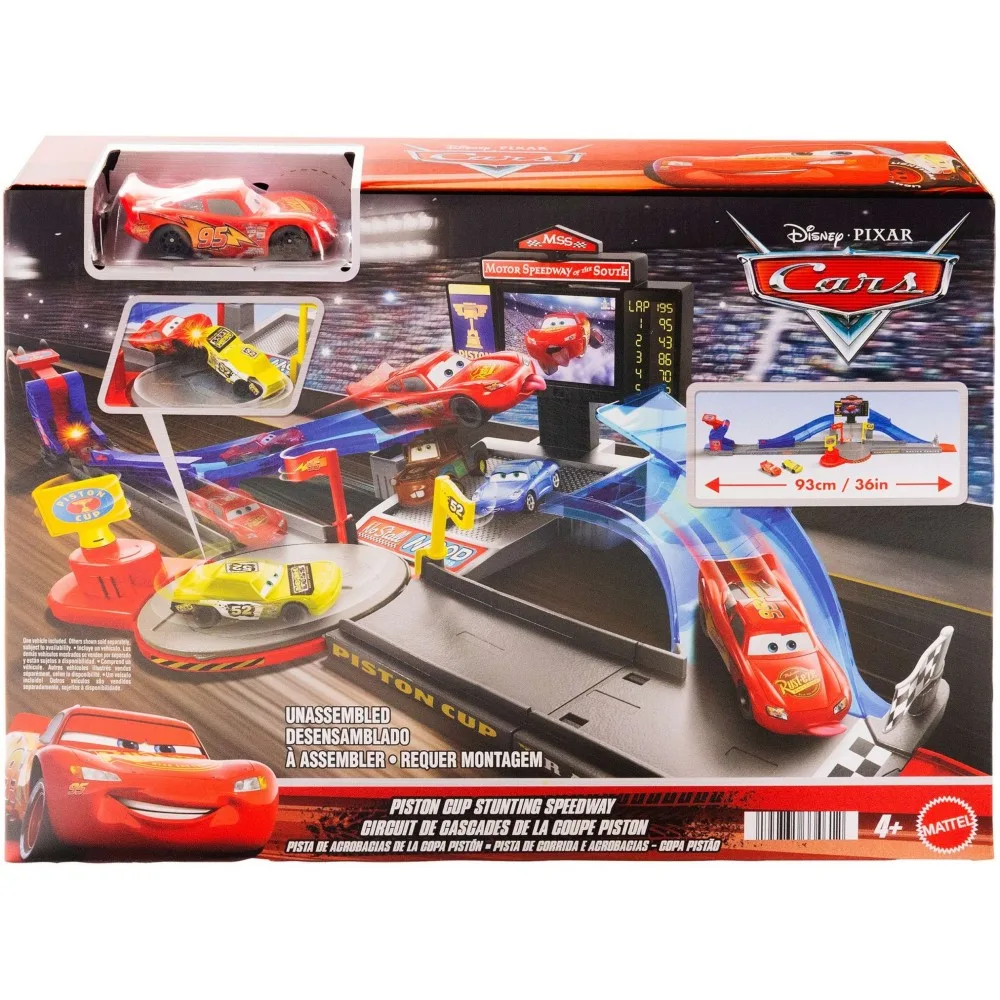 Mattel JHL42 — Трасса Disney Тачки Золотой Поршень с машинкой Молния Маккуин JHL42