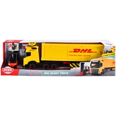 Грузовик Dickie City Volvo 3747018 с прицепом DHL 35 см и автопогрузчиком 3747018