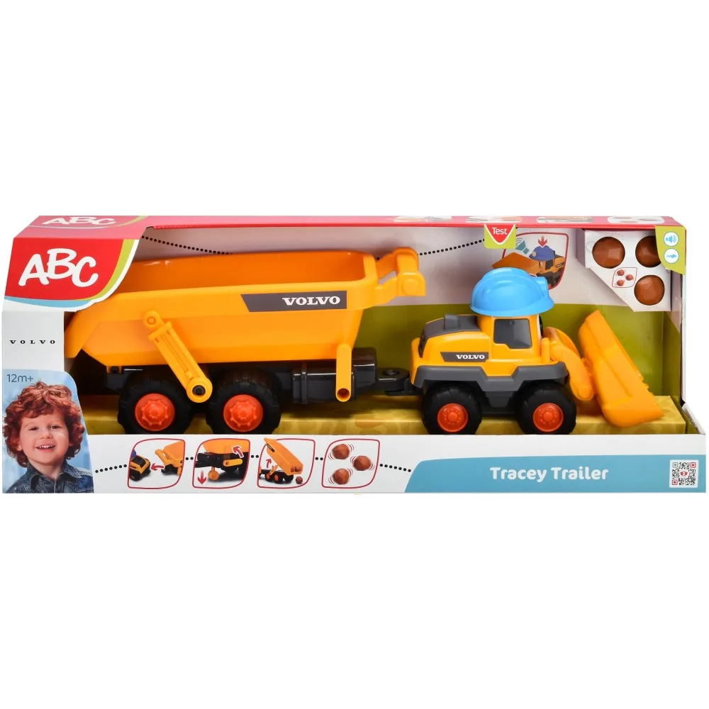Строительная машина Dickie ABC Volvo 4119007 с прицепом 65 см со звуком 4119007