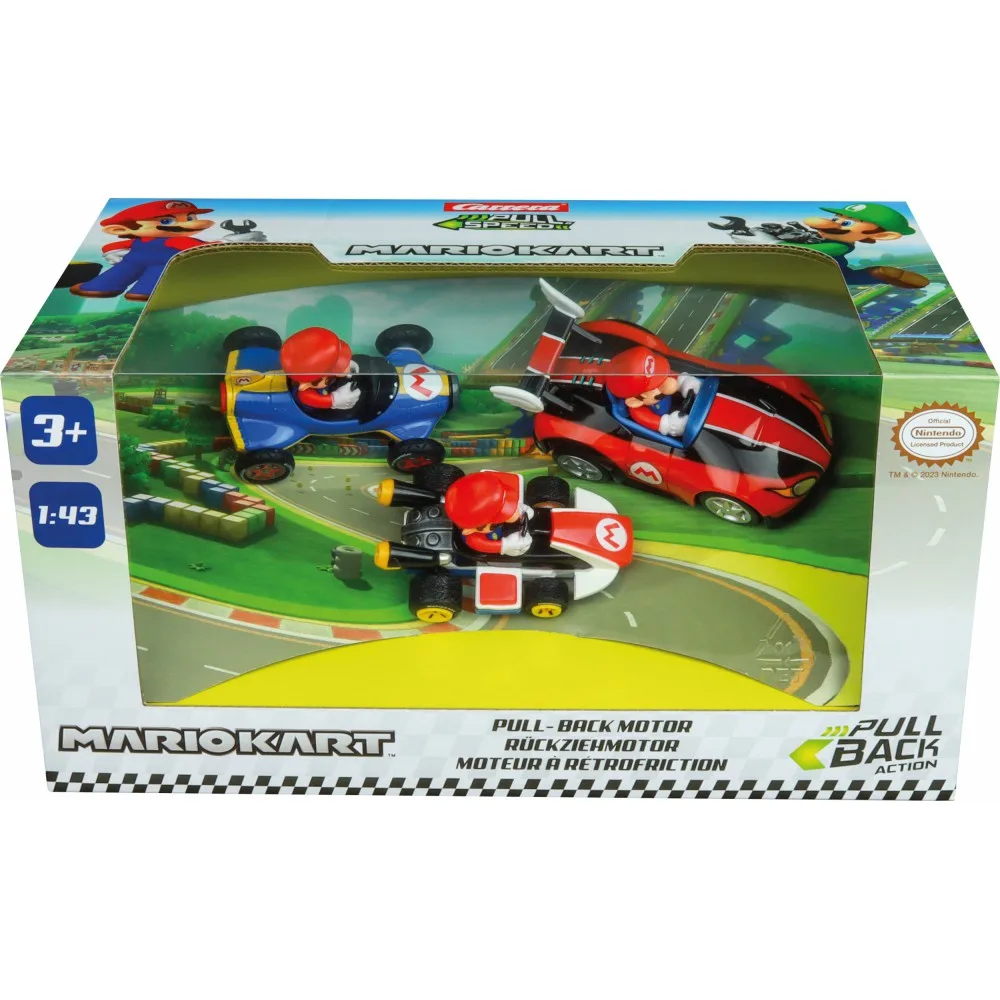 Carrera Pull & Speed - Три машинки Nintendo Mario Kart 3-пак 13016