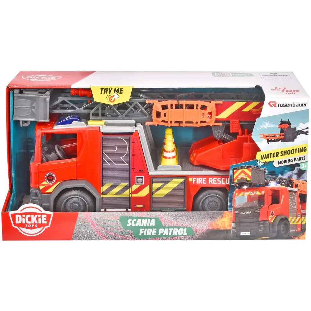 Пожарная машина Dickie SOS Scania 3716017 с лестницей, светом и звуком 3716017