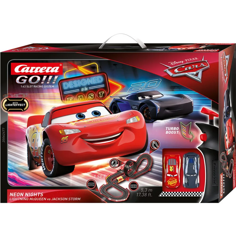 Гоночный трек Carrera 62477 Тачки Neon Nights 5.3 м с 2 машинками 62477