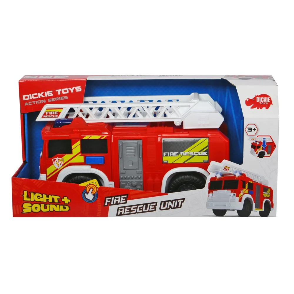 Dickie Action Series - Пожарная служба красная с лестницей 30 см Свет Звук 3306000