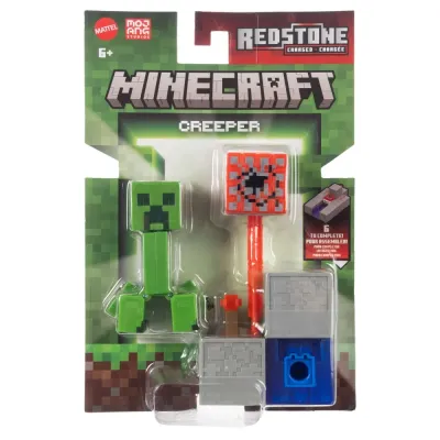 Mattel GTP08 JJR92 — Фигурка Крипер 8 см (серия Redstone) Minecraft JJR92