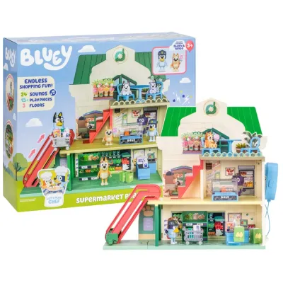 TM Toys BLU18918 — Игровой набор «Супермаркет» со звуком, 2 фигурки и аксессуары Блуи BLU18918