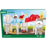 BRIO World - Большая деревянная железная дорога ПОЖАРНАЯ СЛУЖБА Набор MEGA SPIRALA 73 элемента 36114 — фото 2