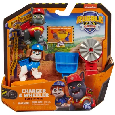 Psi Patrol - Фигурки щенков 2-PACK Rubble & Crew + песочная кинетическая песочница Kinetic Sand 20141514