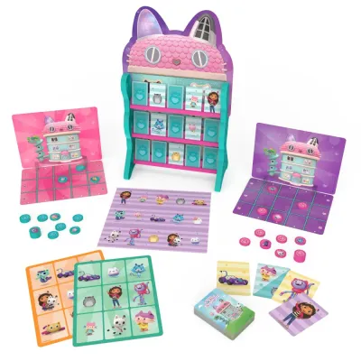 Spin Master 98574 20139992 — Набор настольных игр 8-в-1: шашки, бинго, карты Кукольный домик Габби 20139992