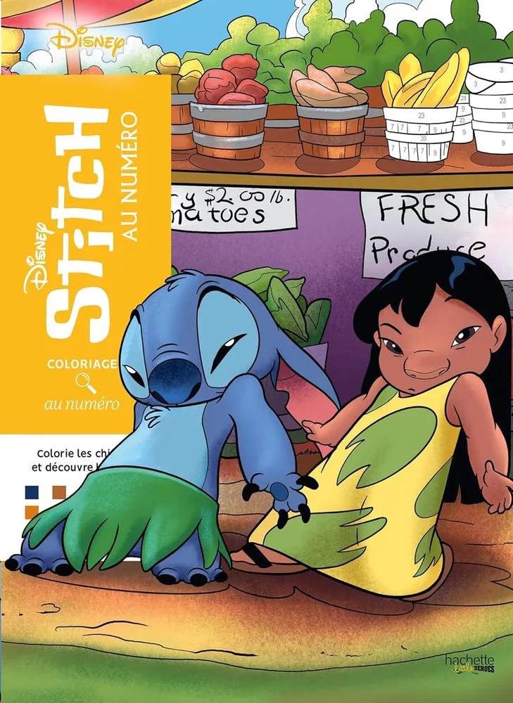 Hachette раскраска по номерам Coloriages mystères - раскраски Лило и Стича