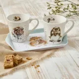 Royal Worcester Wrendale Designs Набор из 2 кружек 180 мл с подносом для диетических стартов X0011659139 — фото 2