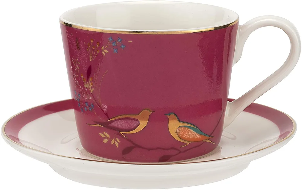 Portmeirion Чайная чашка Chelsea Sara Miller 200 мл с блюдцем Розовый SMCP78924-XG