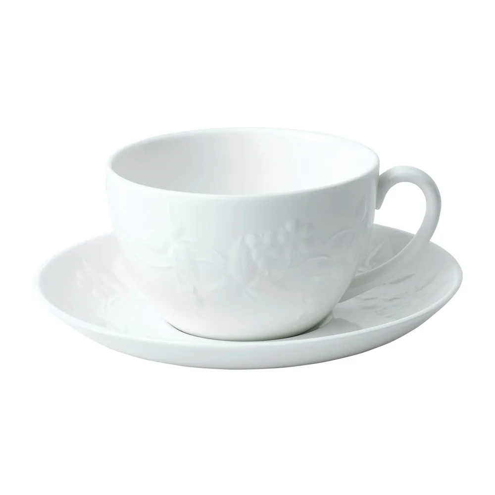 Wedgwood Чашка с блюдцем Белая Земляника 200 мл для чая 40029579