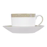 Wedgwood Чайная чашка Vera Wang Lace Gold 150 мл с блюдцем 1058011 — фото 1