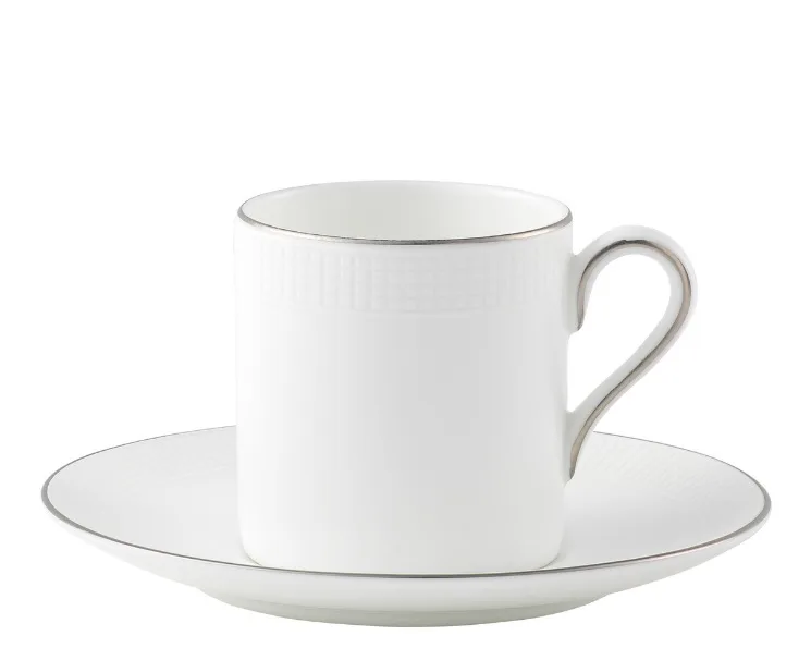 Wedgwood Чашка Vera Wang Blanc sur Blanc 80 мл с блюдцем для эспрессо 1057990